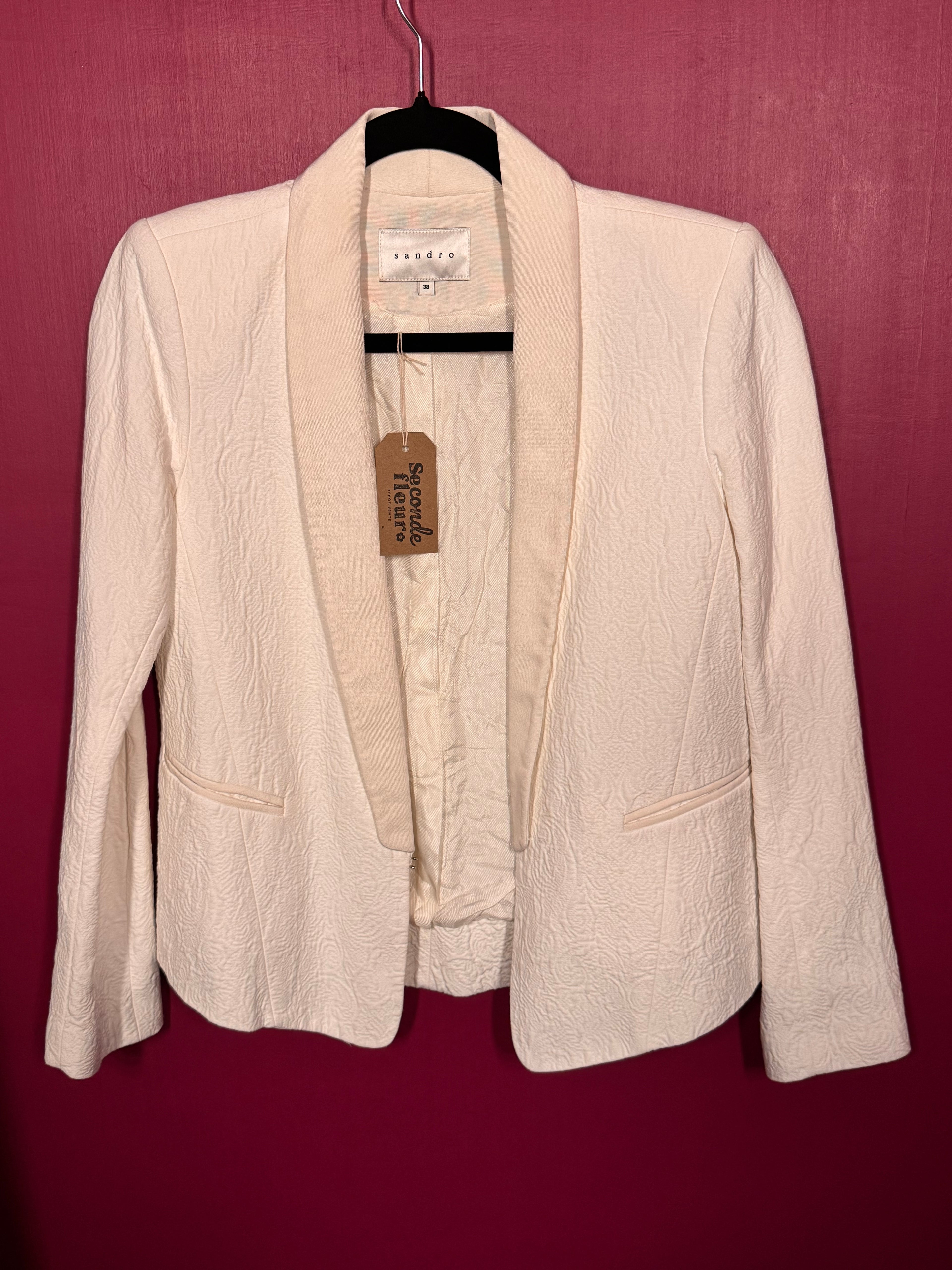 Blazer blanc texturé