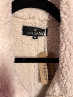 Manteau écru fausse fourrure