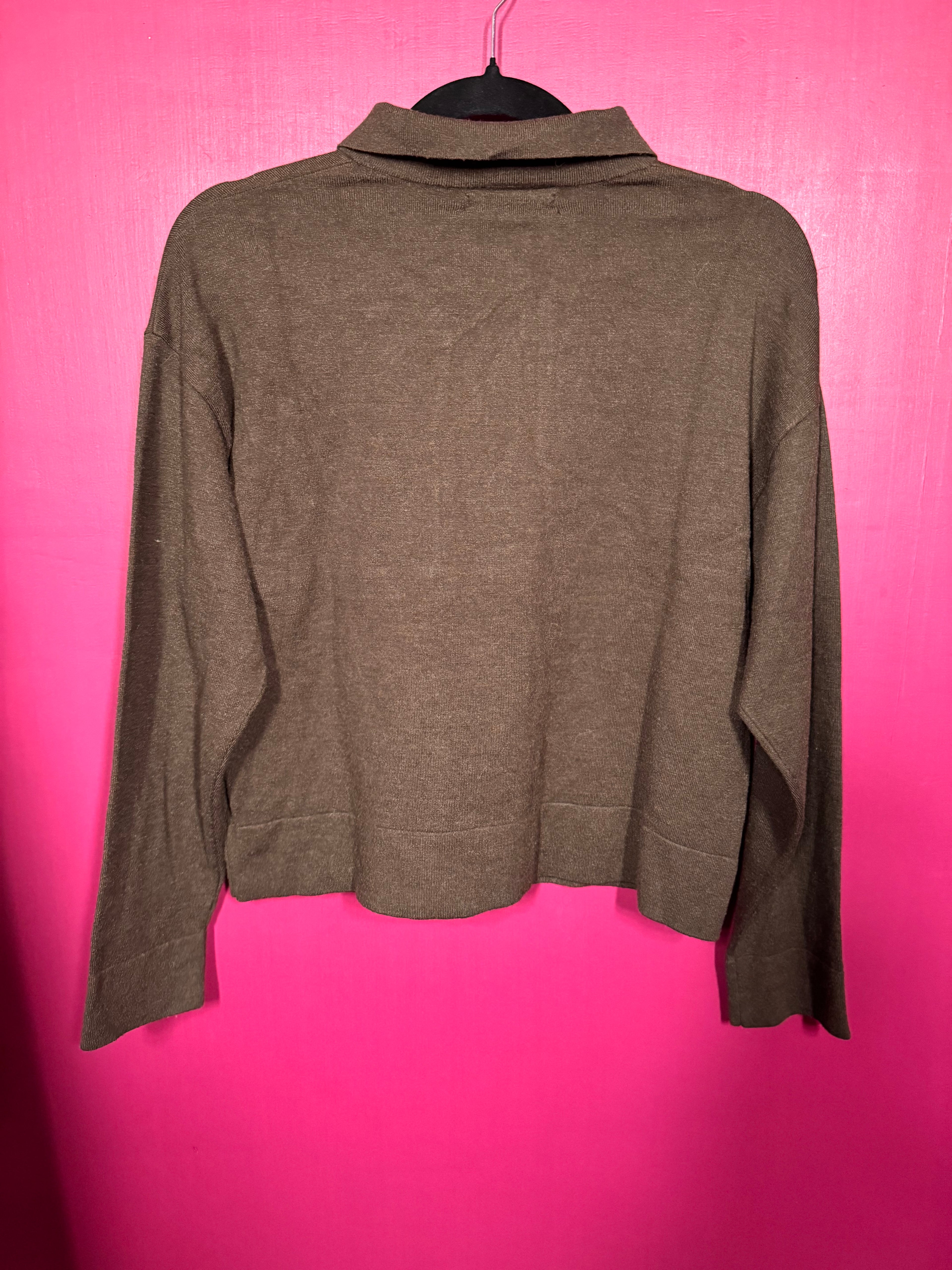 Pull kaki façon polo