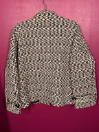 Manteau en tweed noir / écru / beige