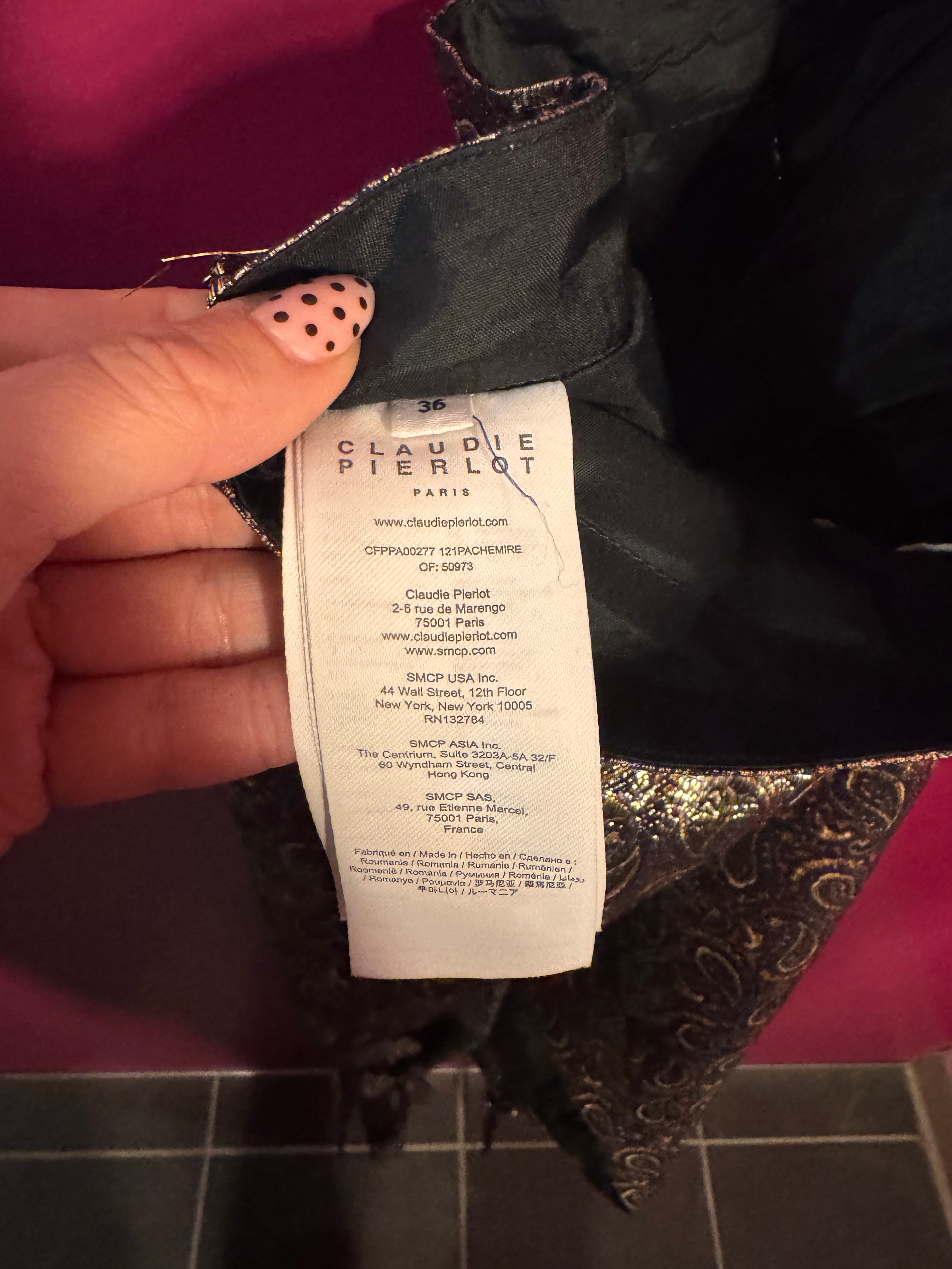 Pantalon multicolore / doré