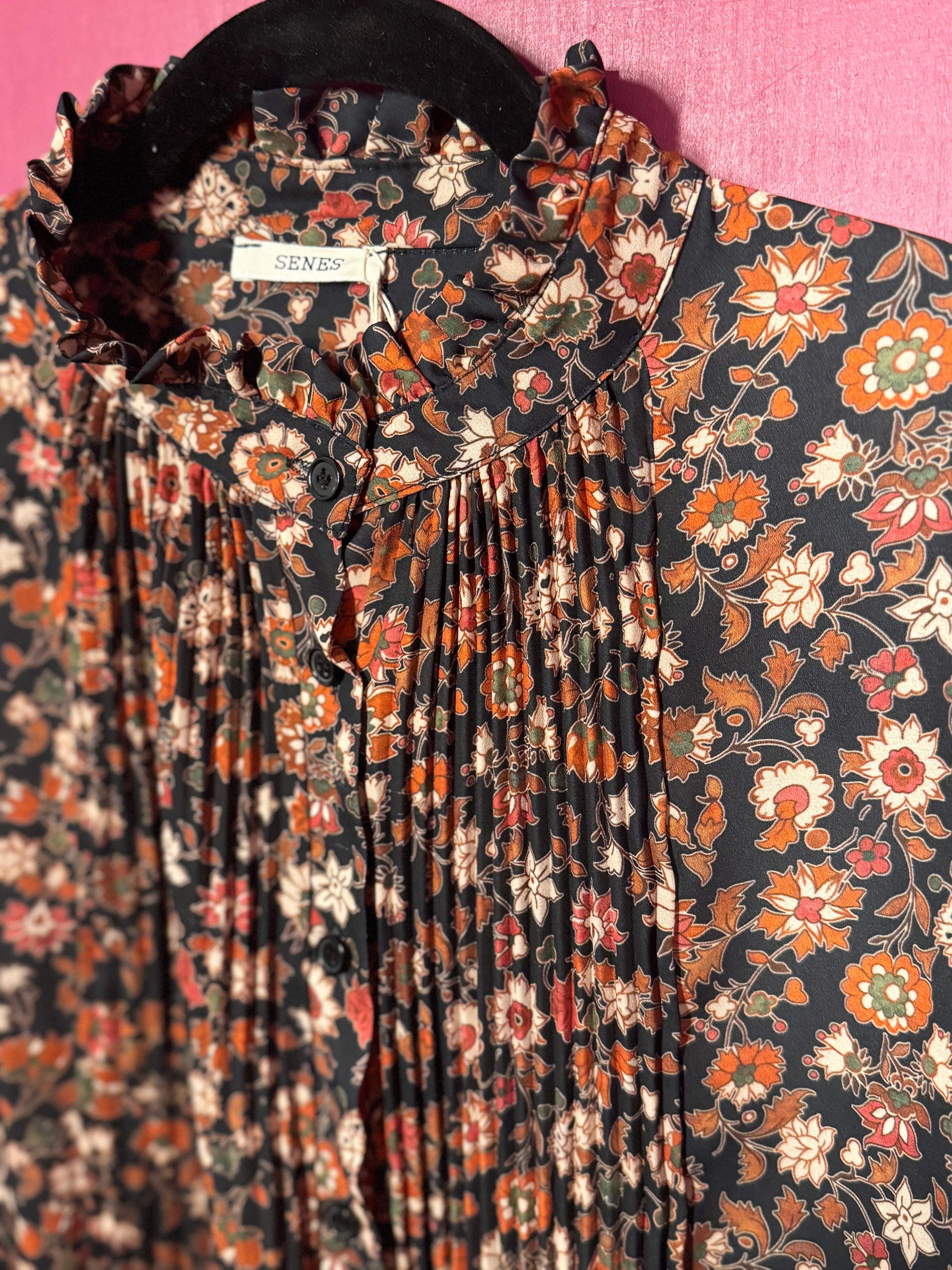 Blouse à fleurs marine