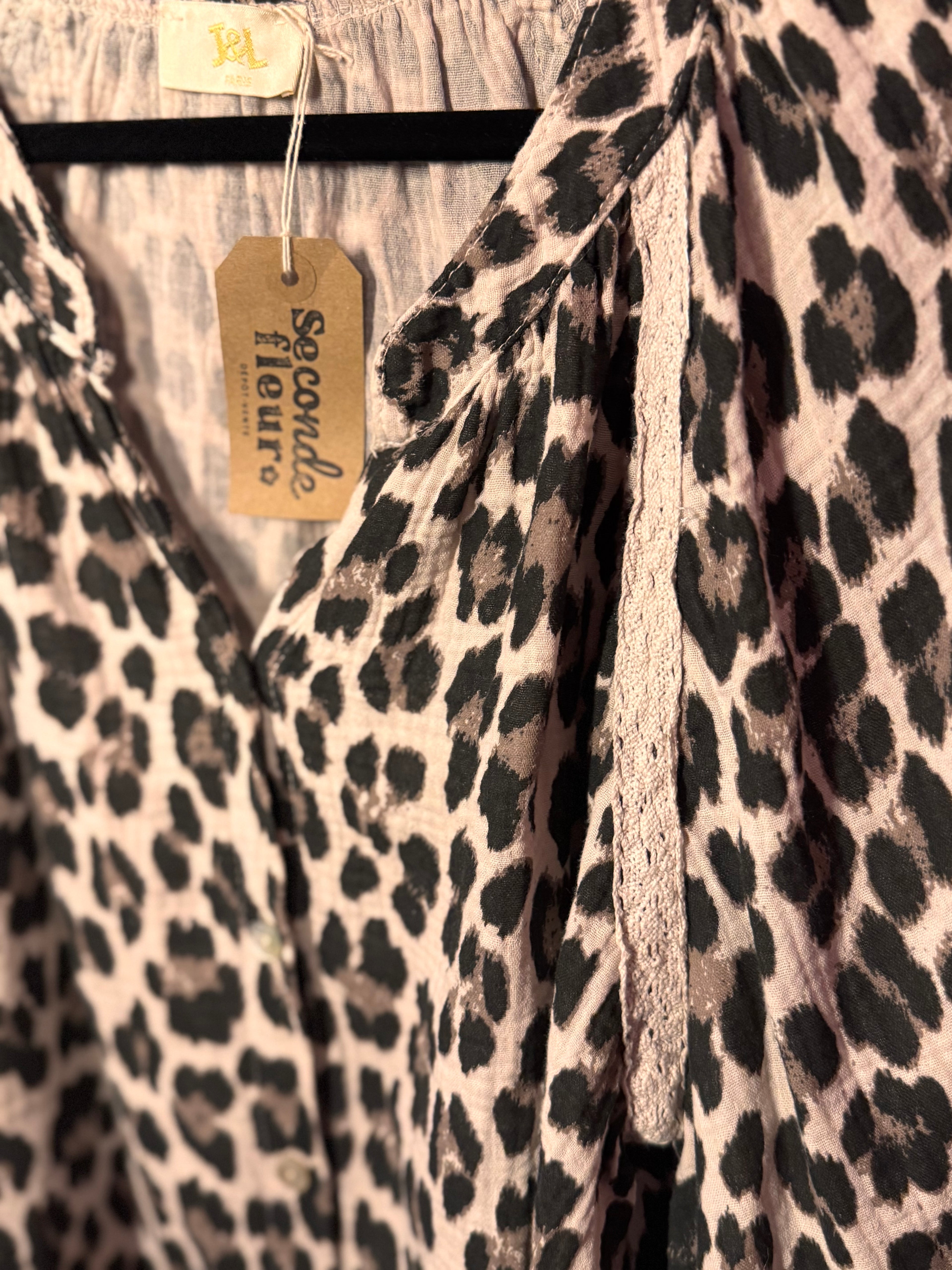 Blouse léopard gaze de coton