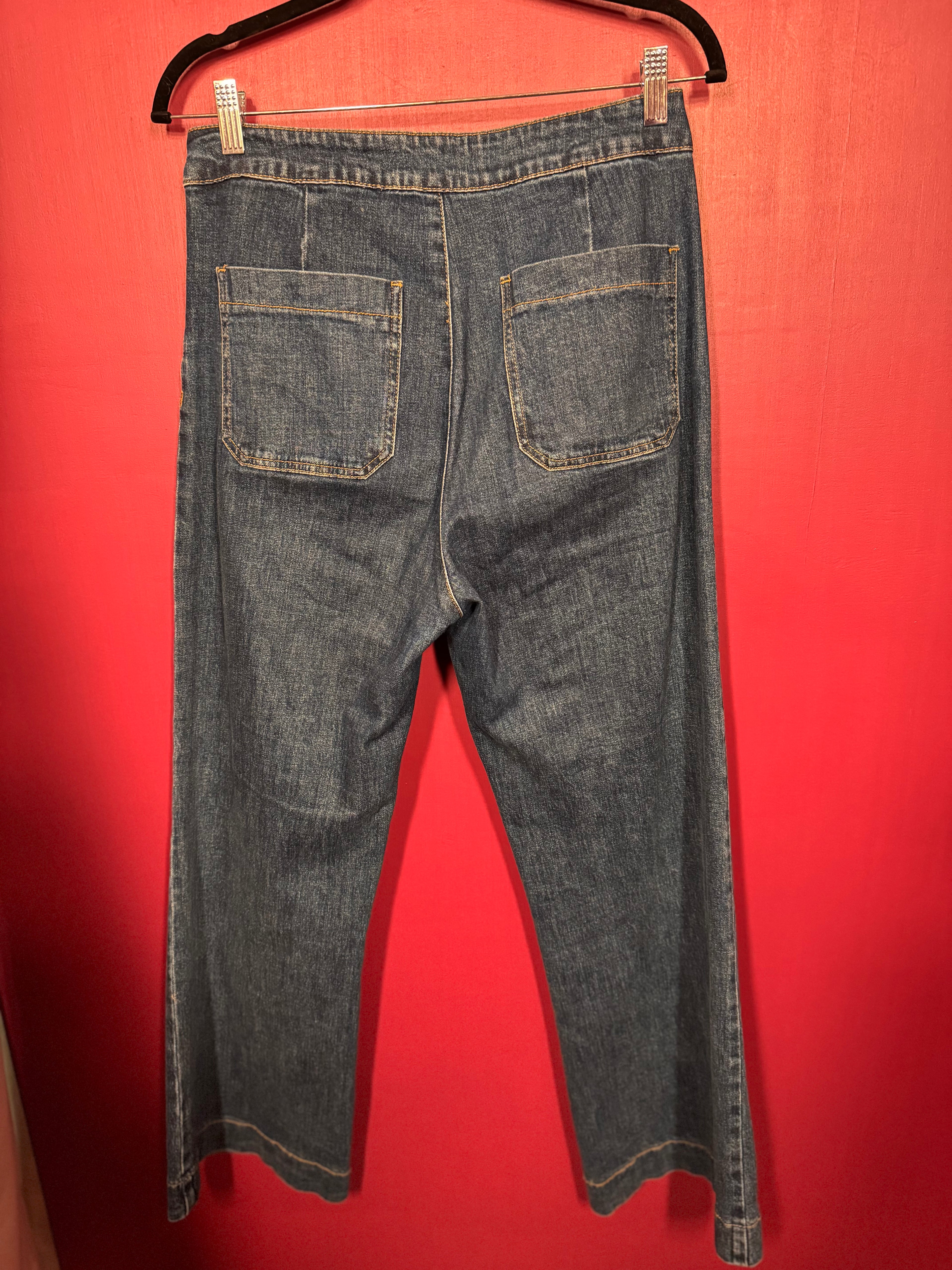 Jean droit bleu marine