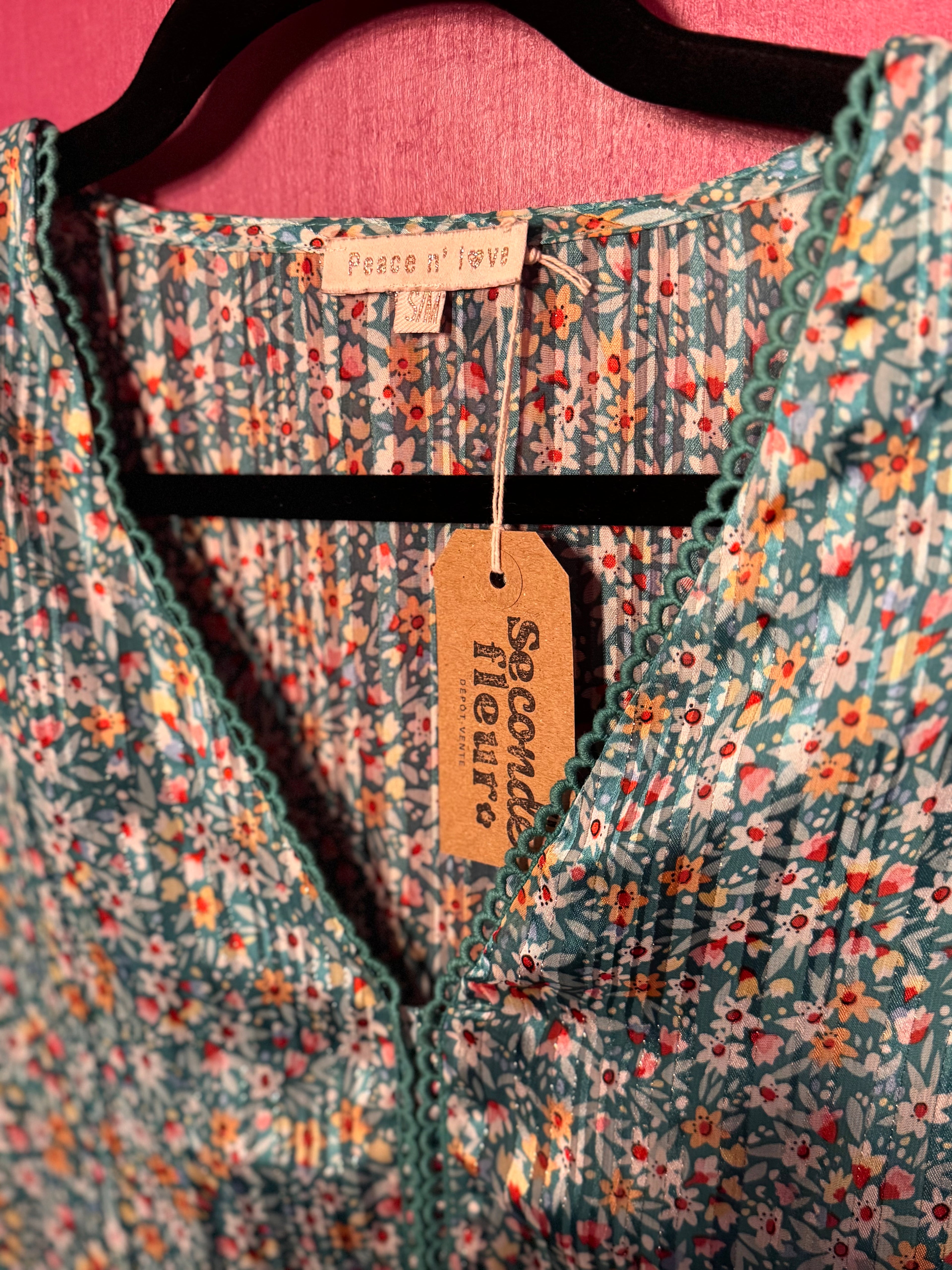 Blouse motif floral multicolore