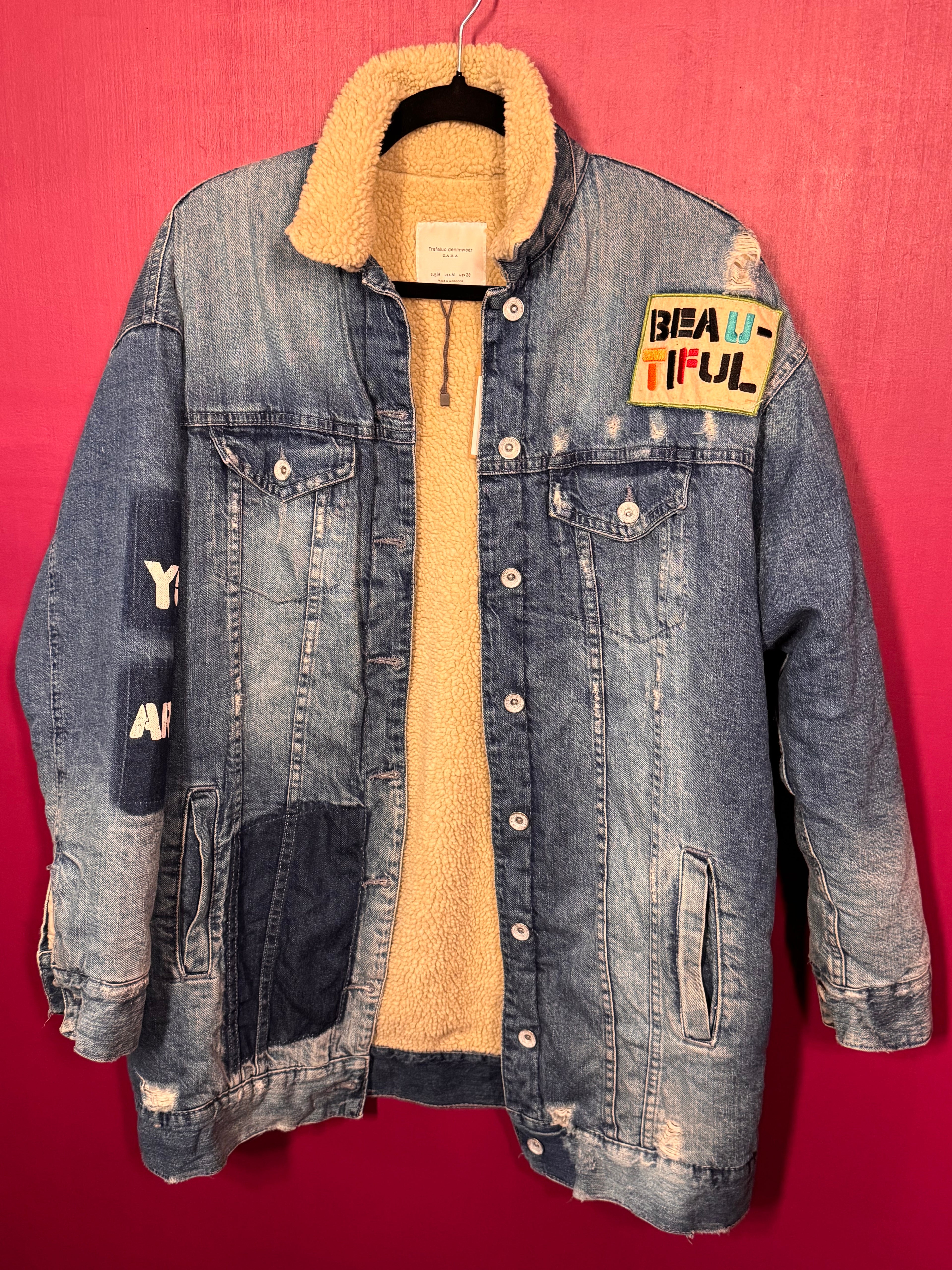 Veste en jean fourrée