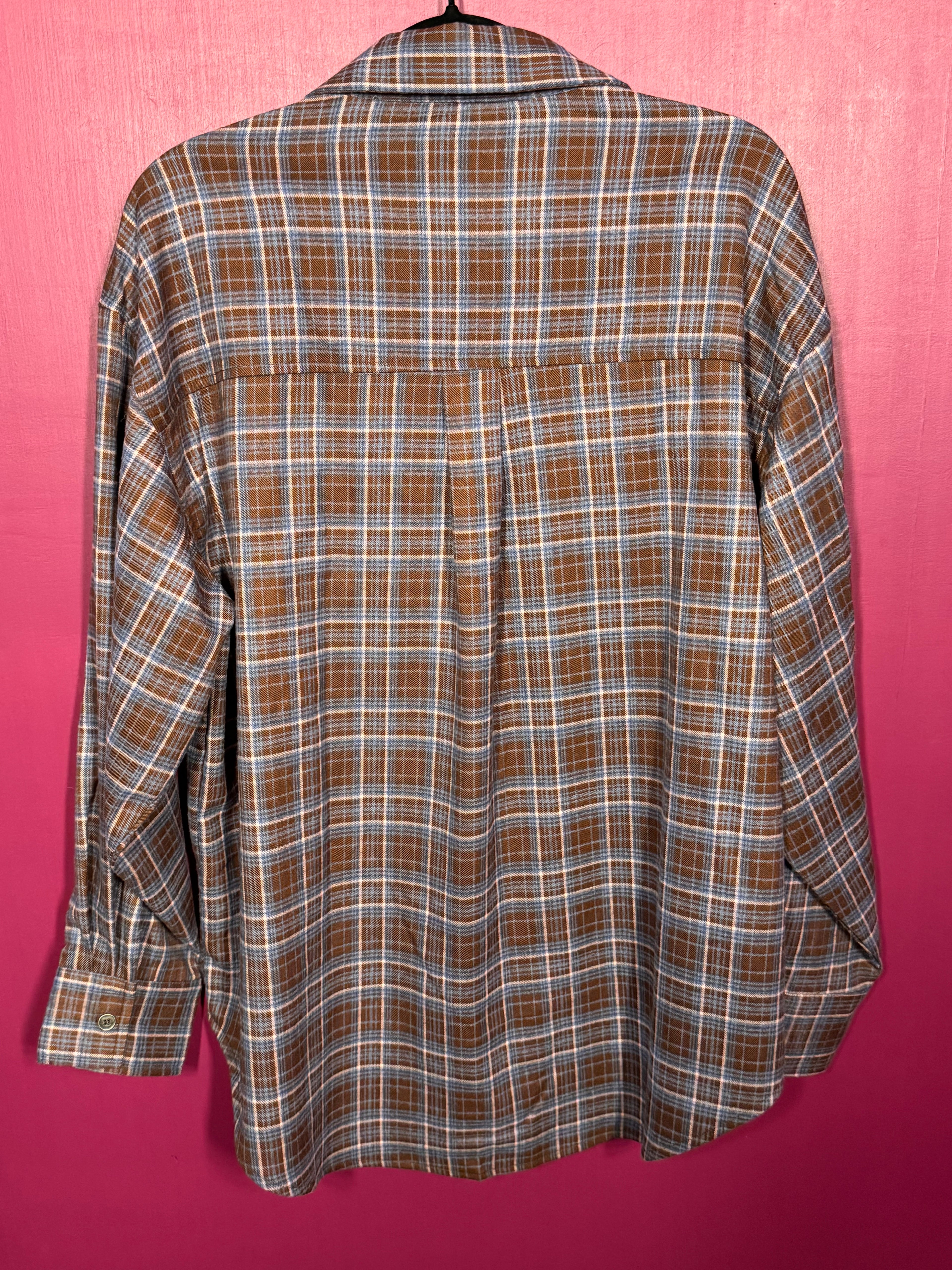 Chemise à carreaux marron / bleu / rose