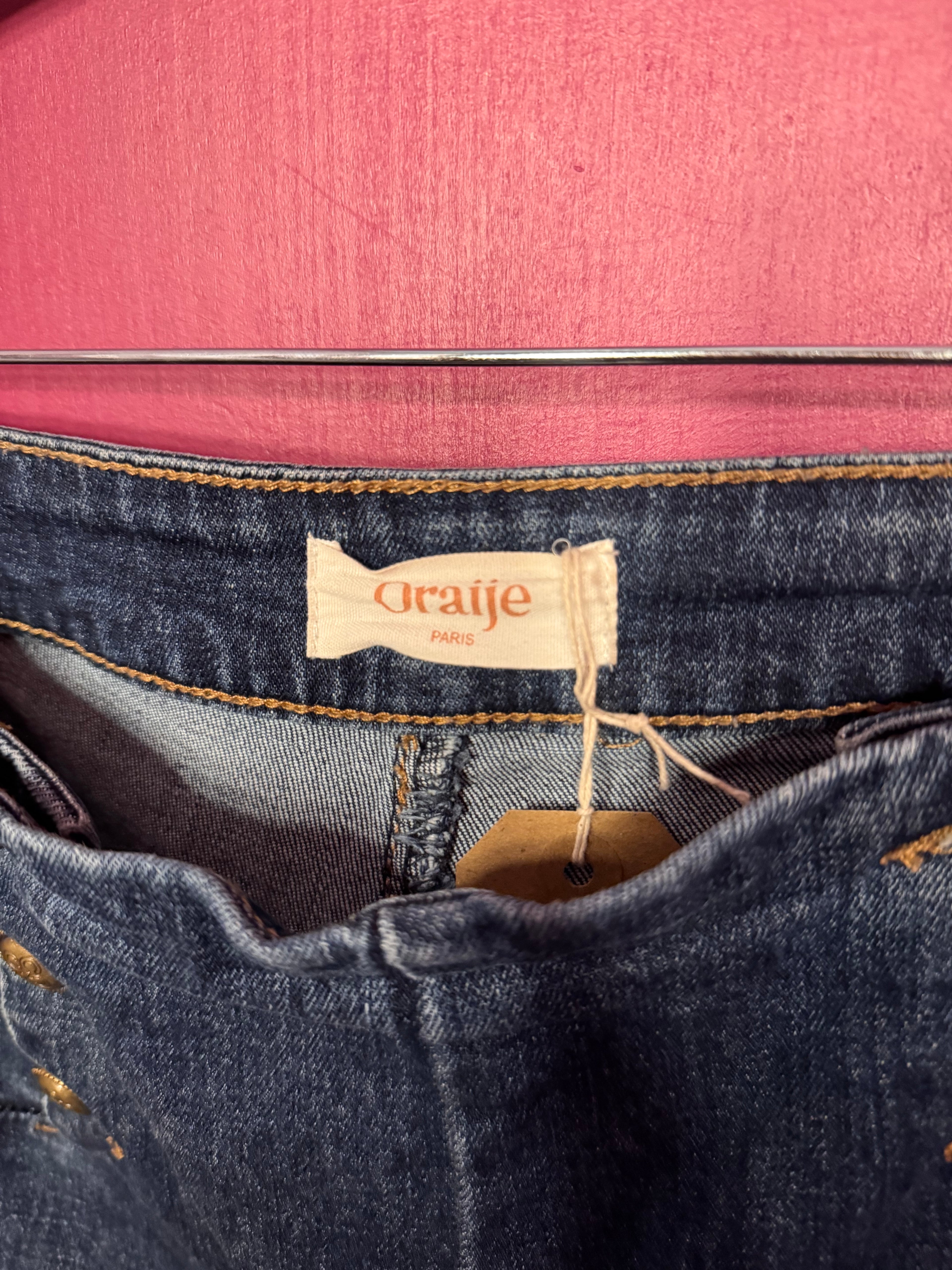 Jean droit bleu marine