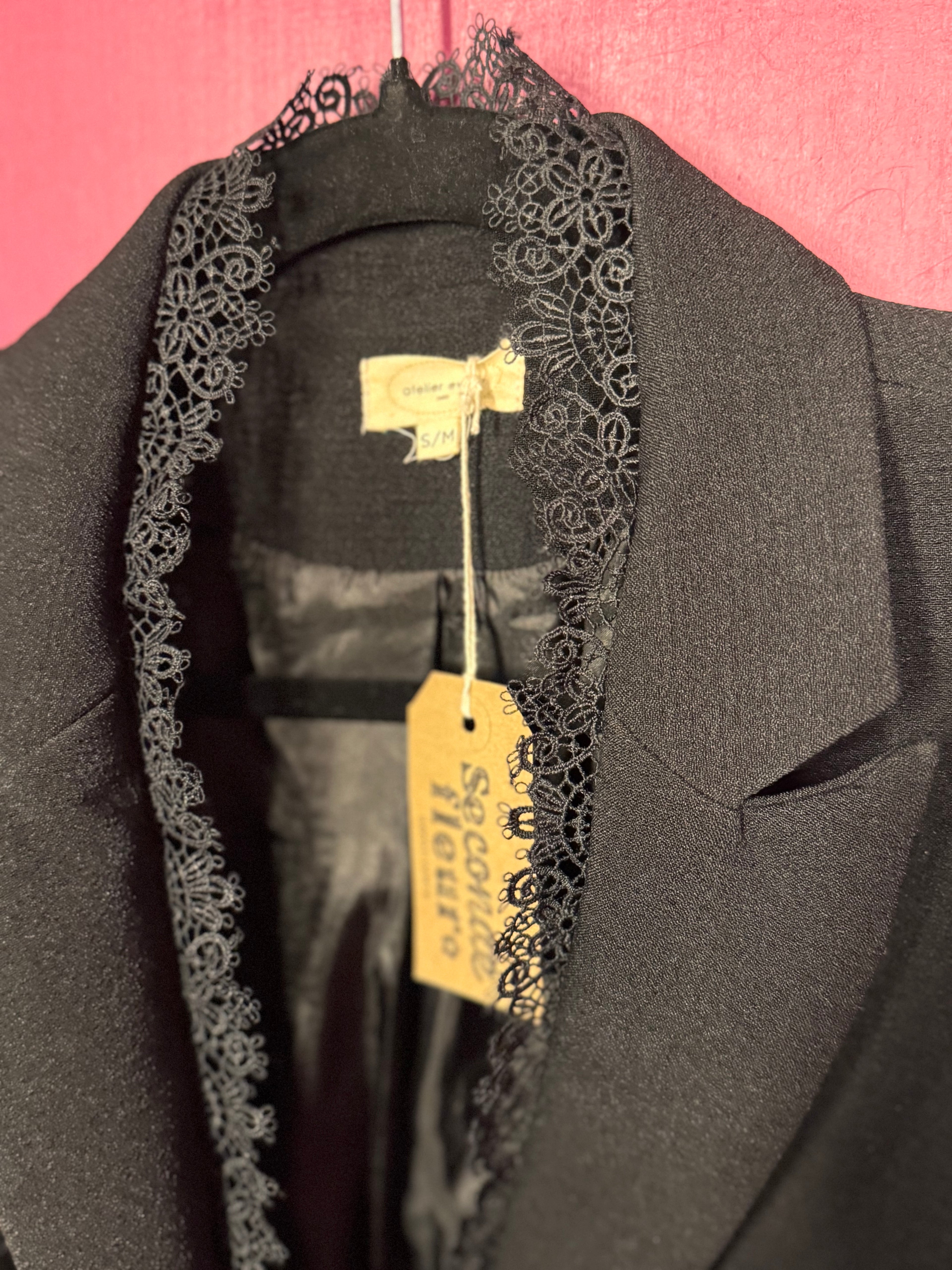 Blazer avec dentelle noir