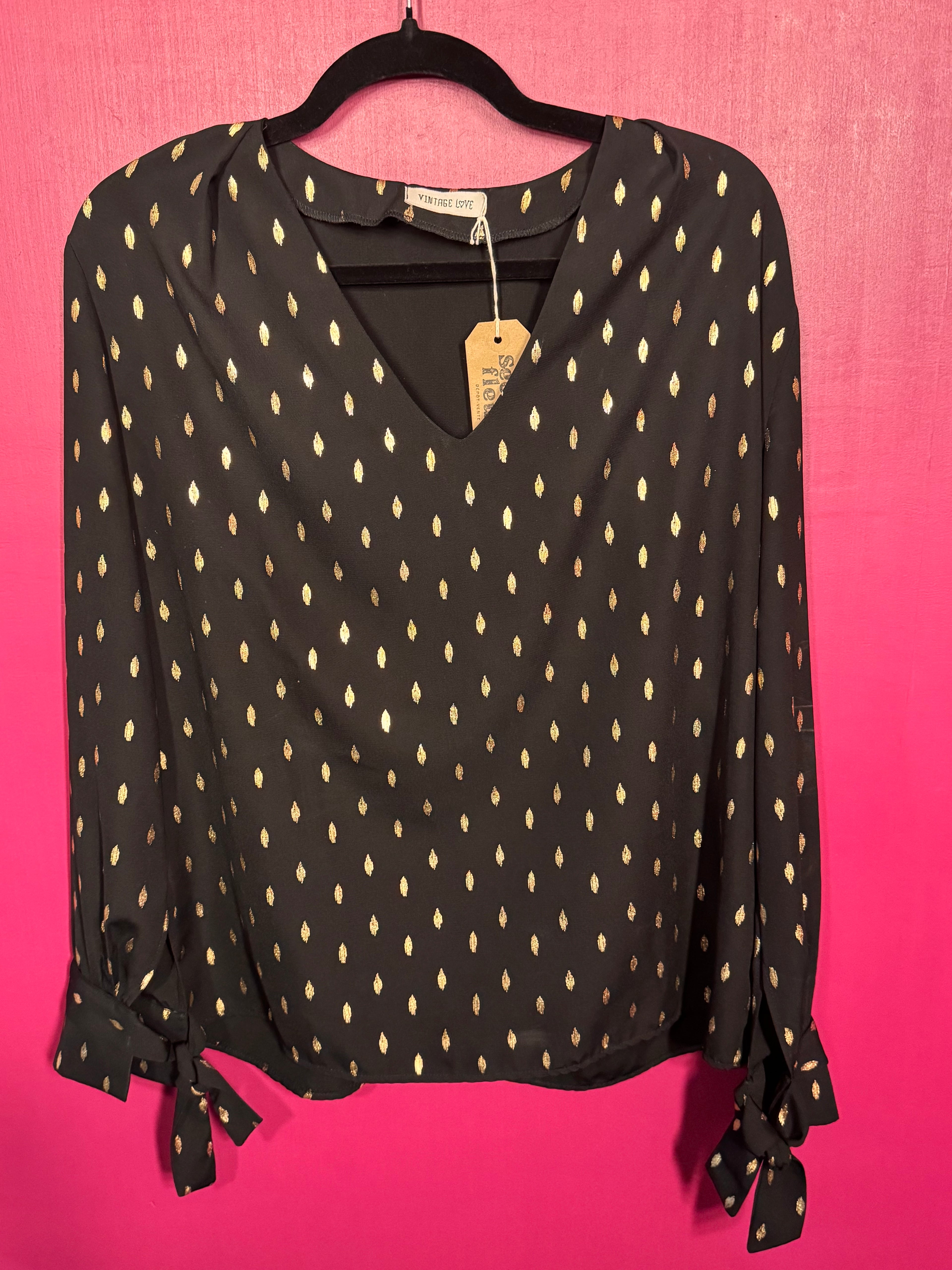 Blouse noire / dorée