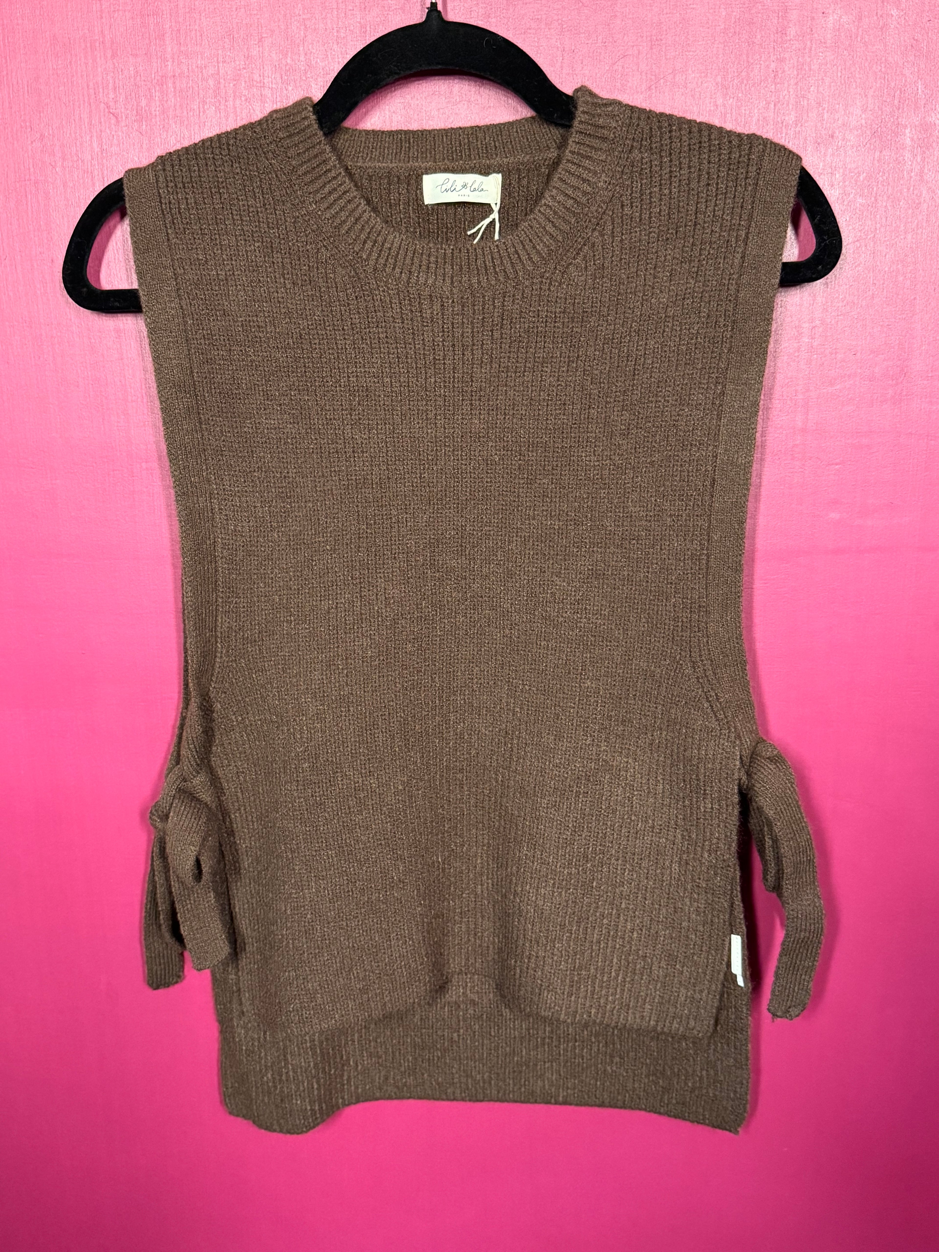 Plastron marron à nouer