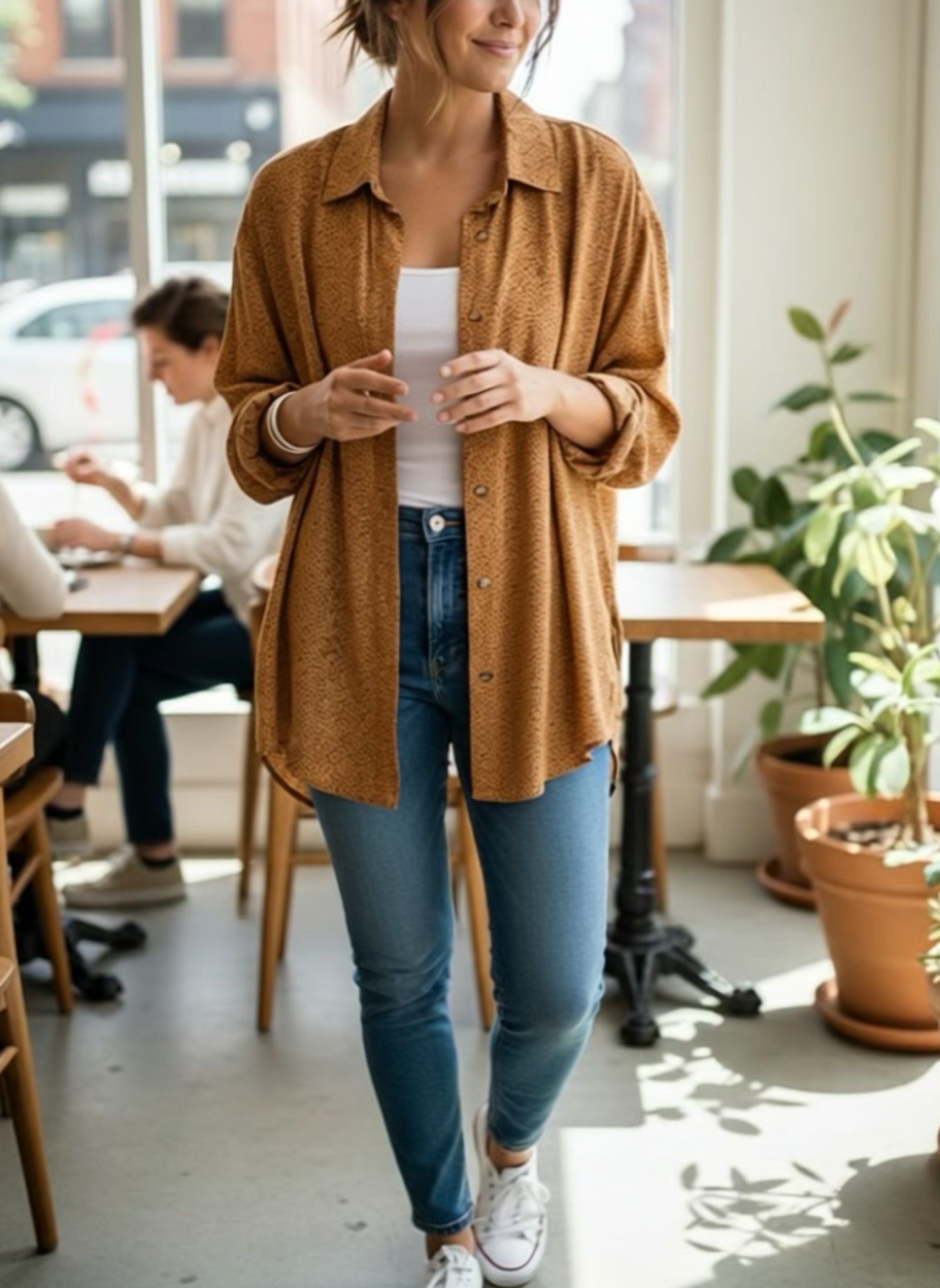 Chemise fluide orange