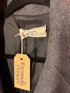 Manteau long gris / noir