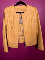 Veste en cuir jaune
