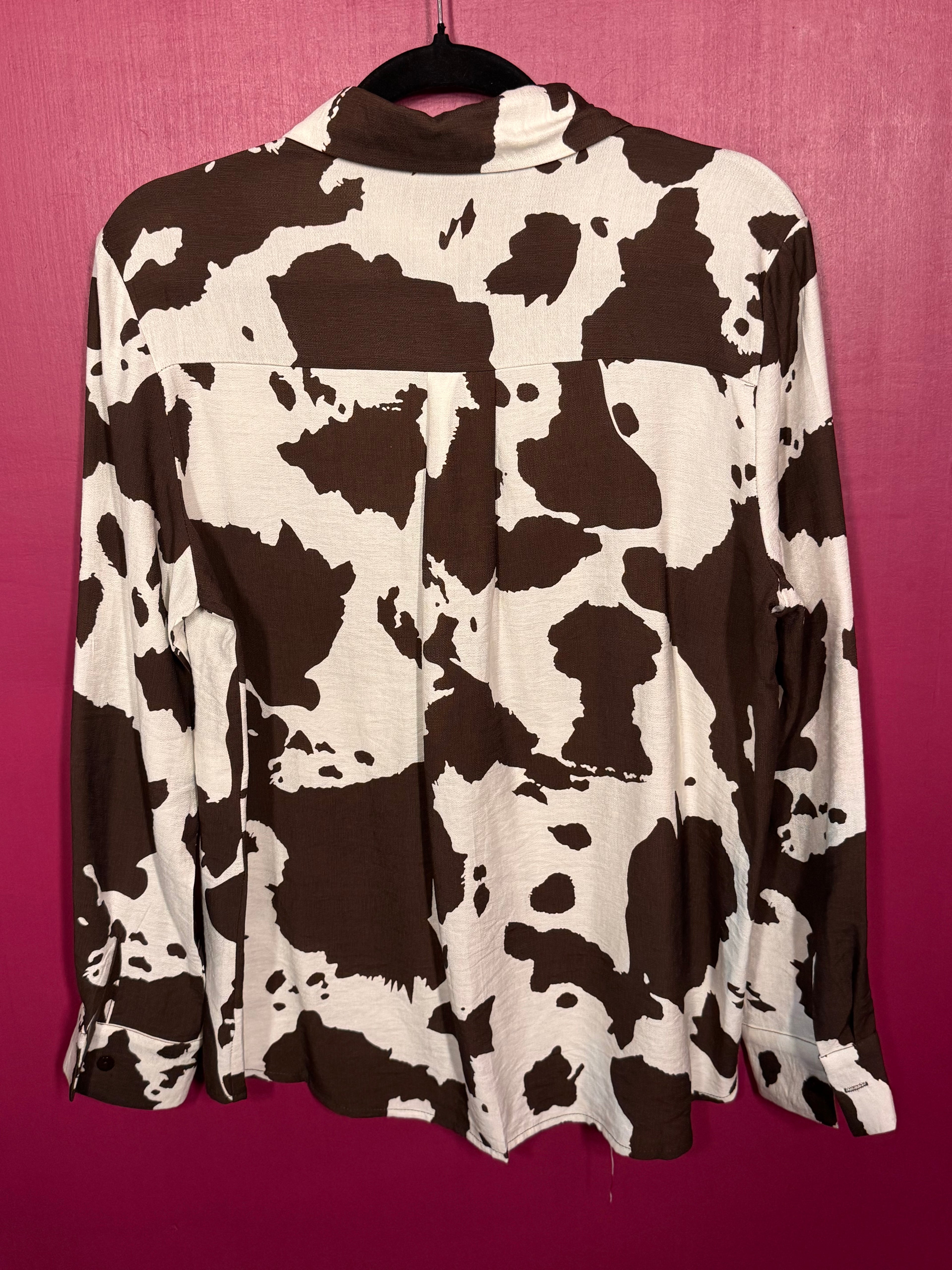 Chemise imprimé animal marron / blanc