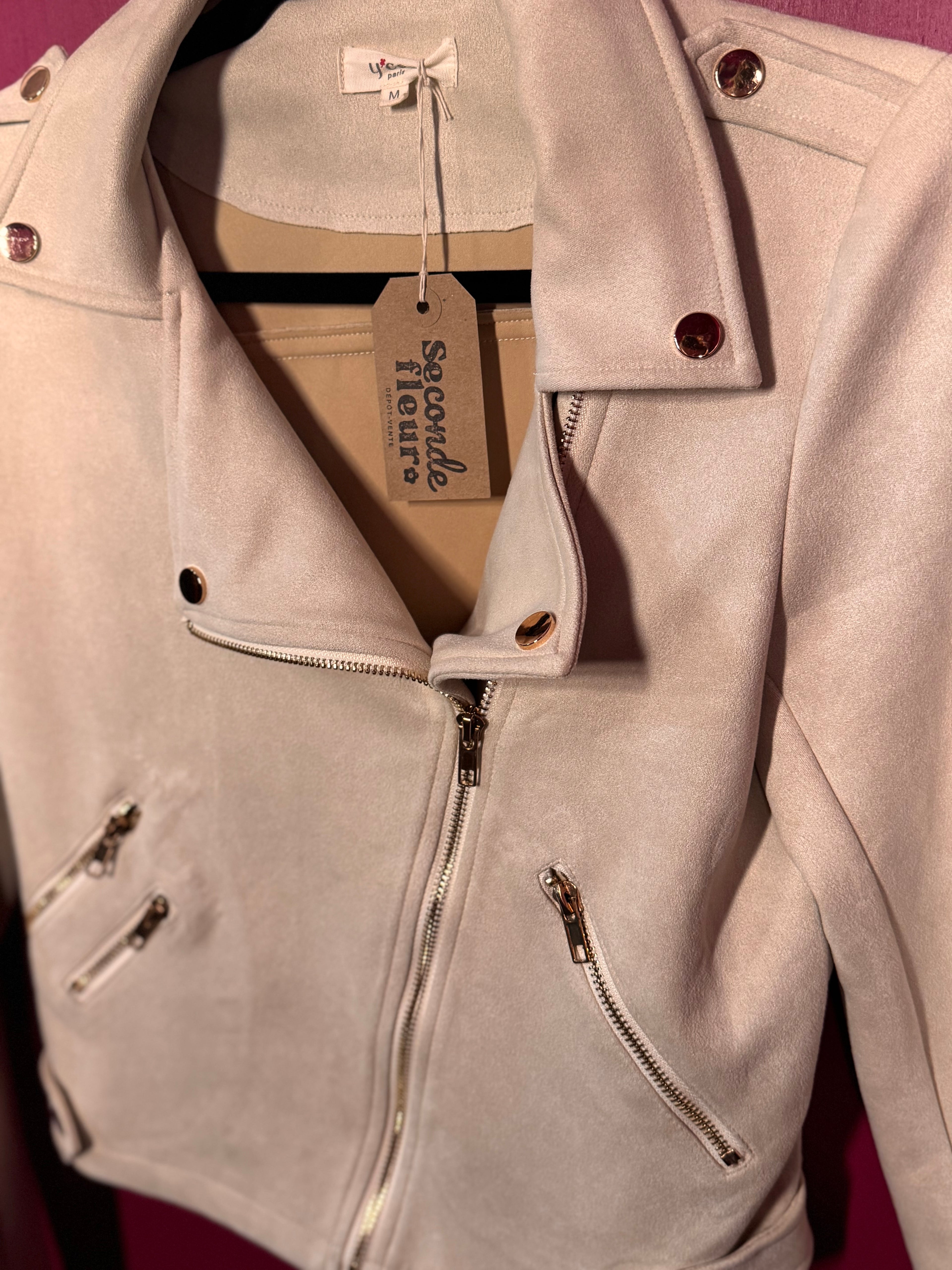 Veste suédine écru