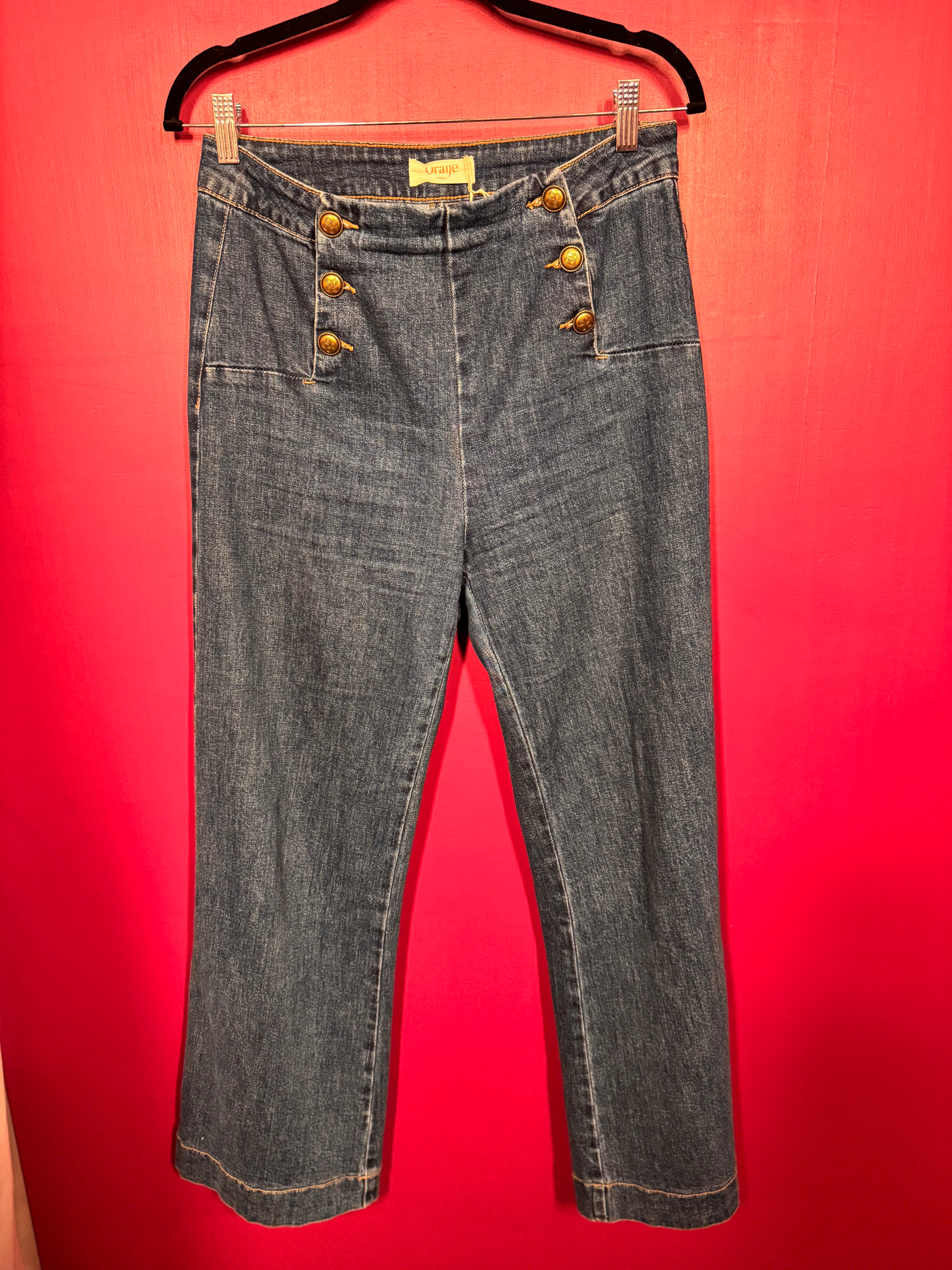 Jean droit bleu marine