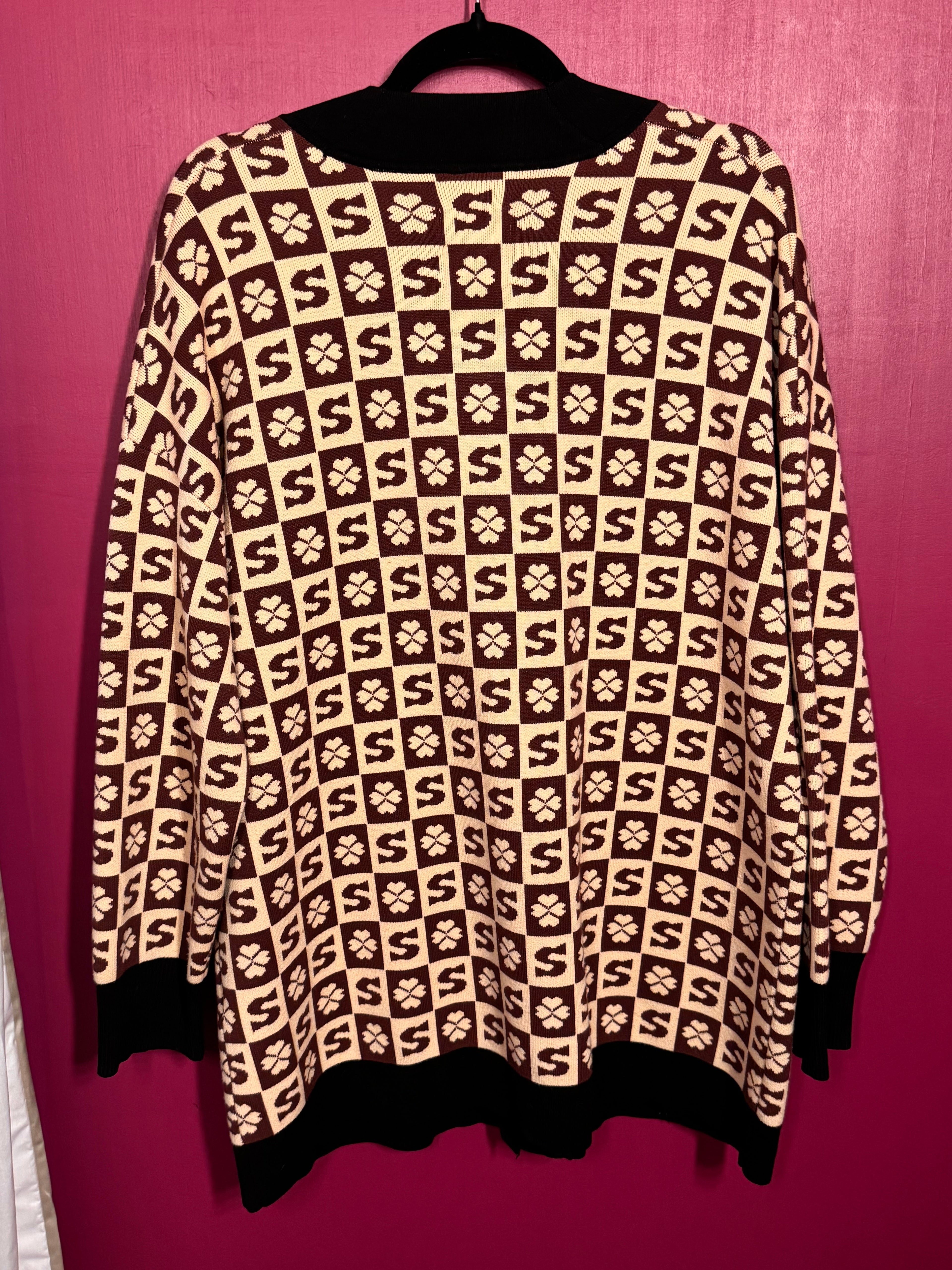 Gilet noir / marron / beige