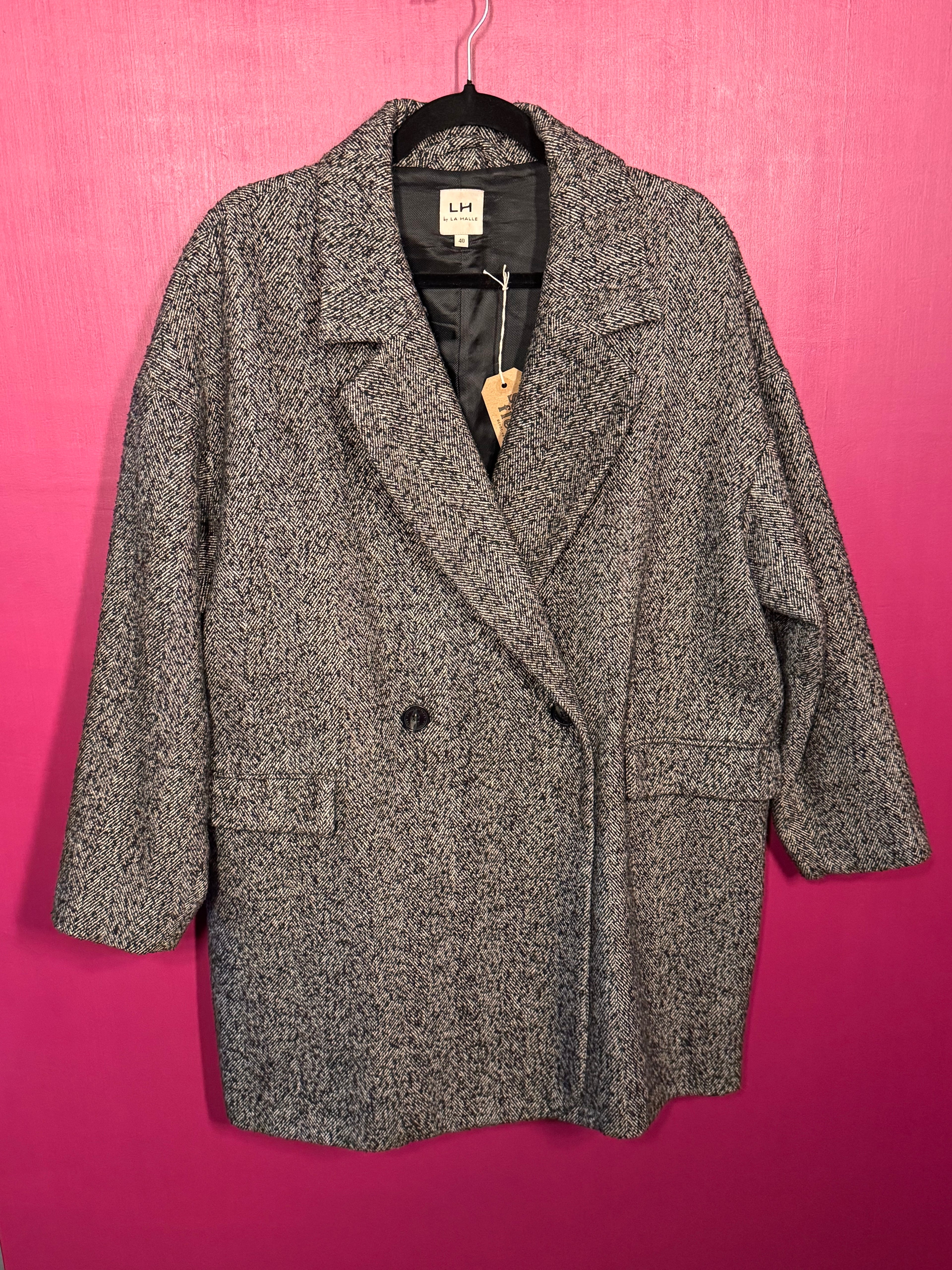 Manteau caban noir/blanc