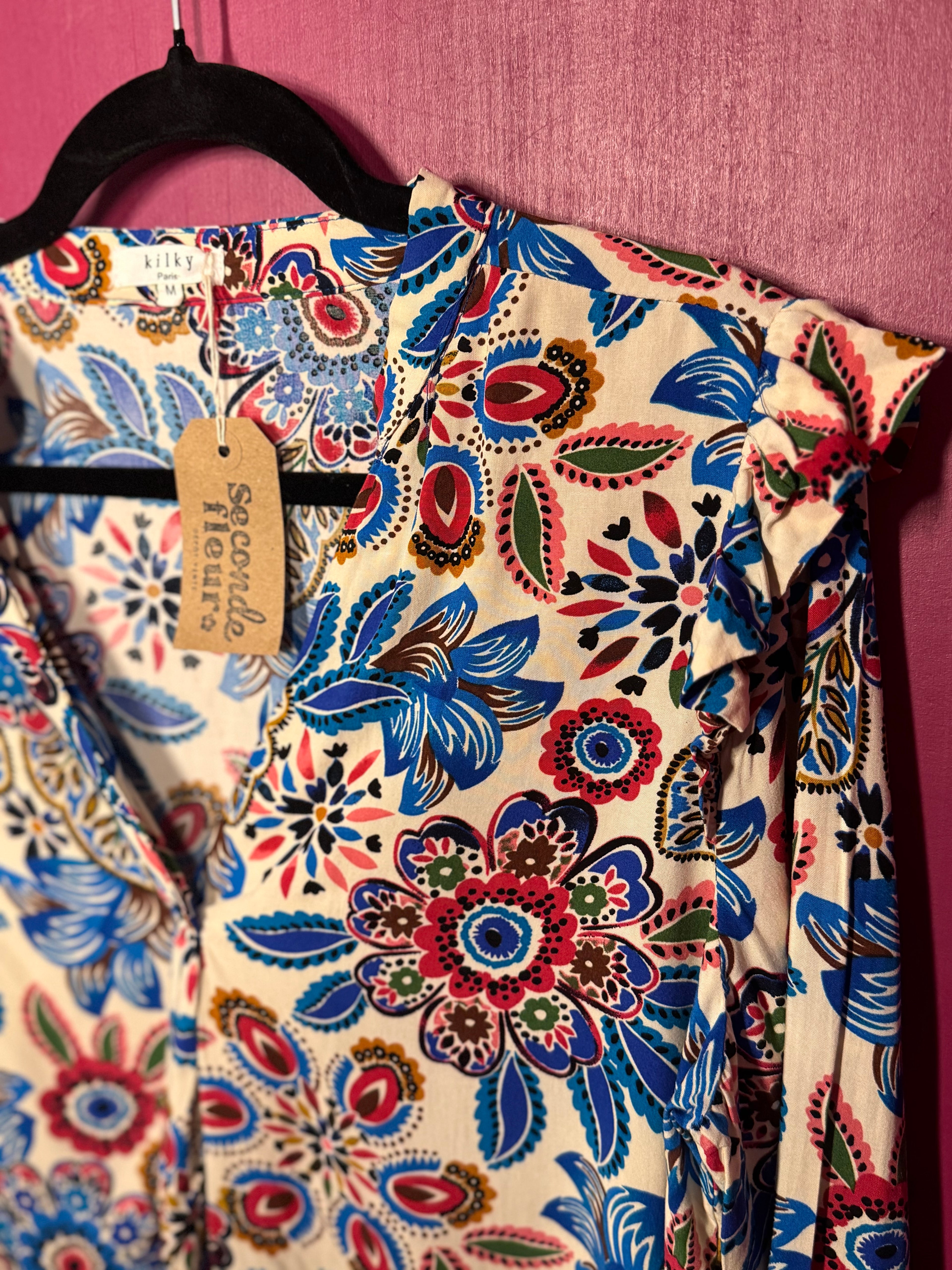 Blouse à fleurs blanche