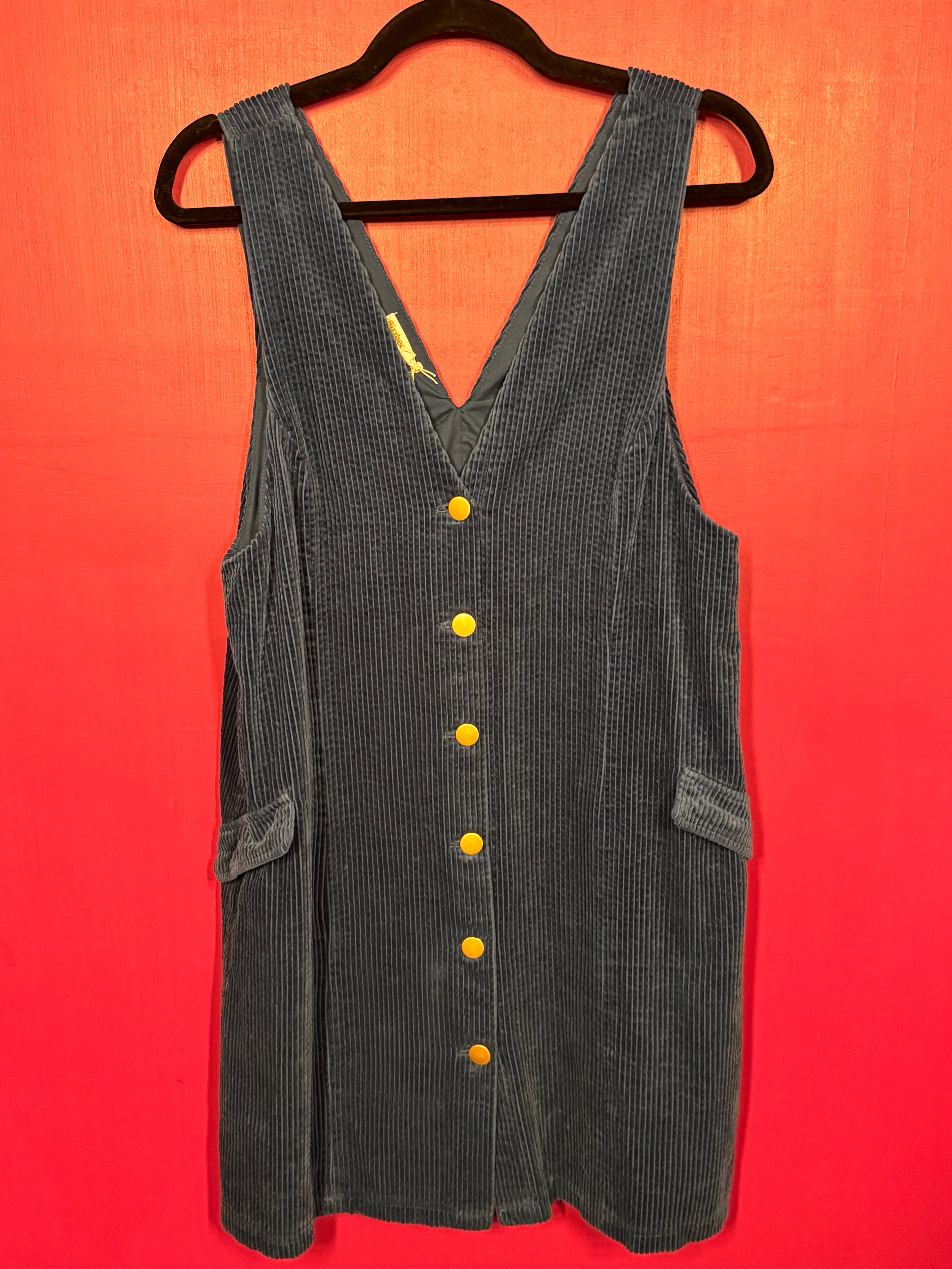 Robe velours côtelé bleue