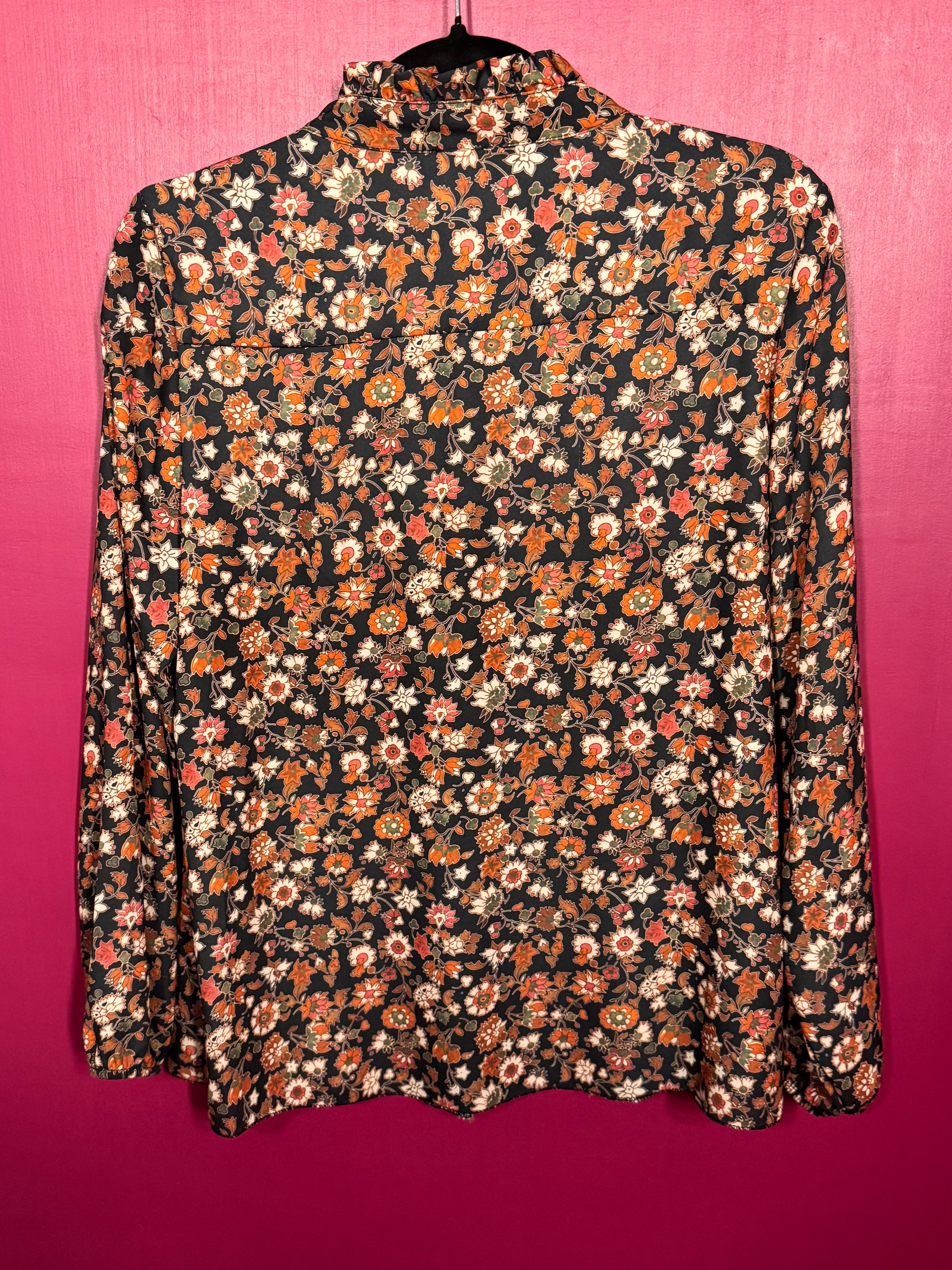 Blouse à fleurs marine