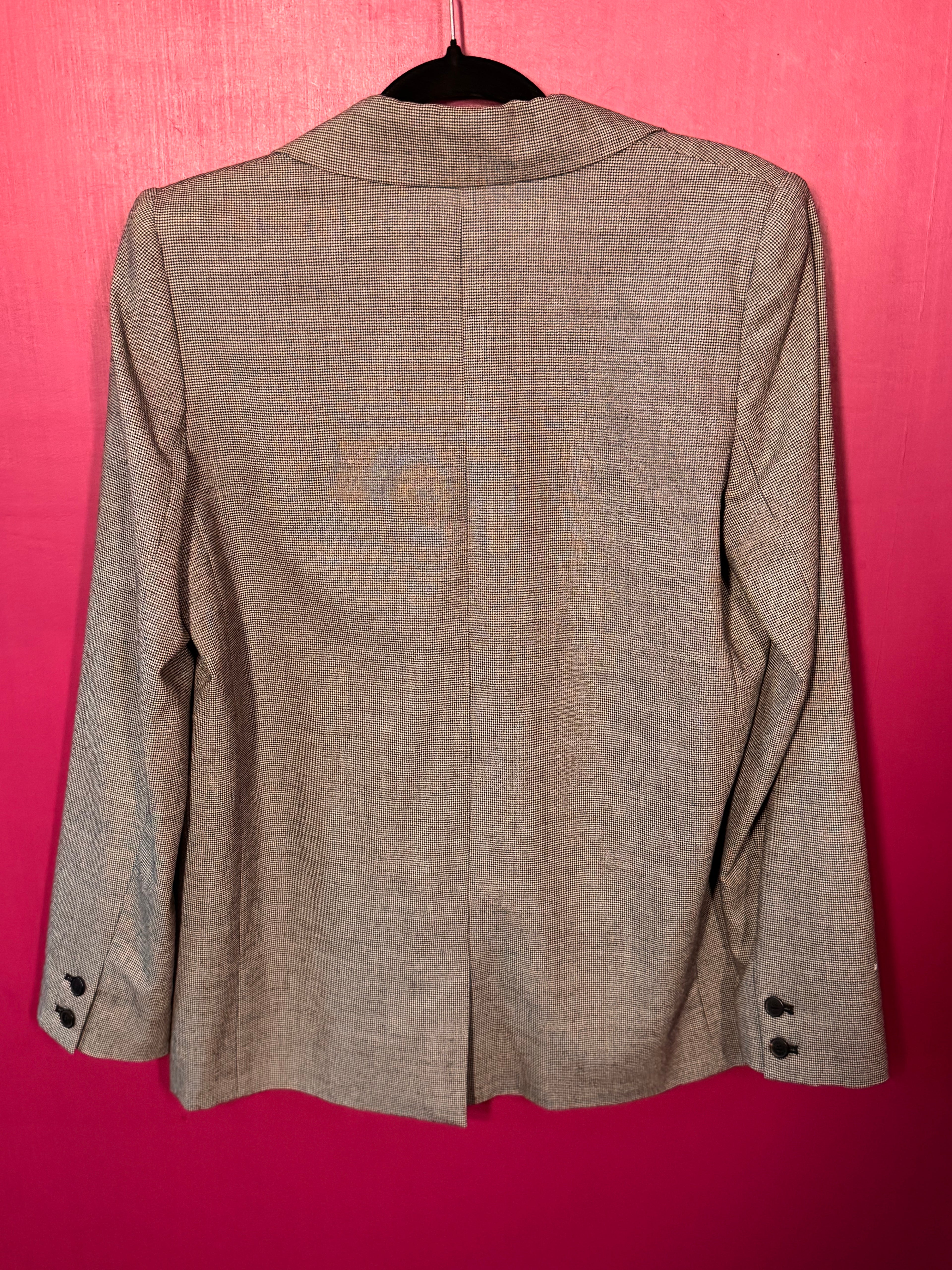 Blazer pied-de-poule noir / blanc en laine vierge