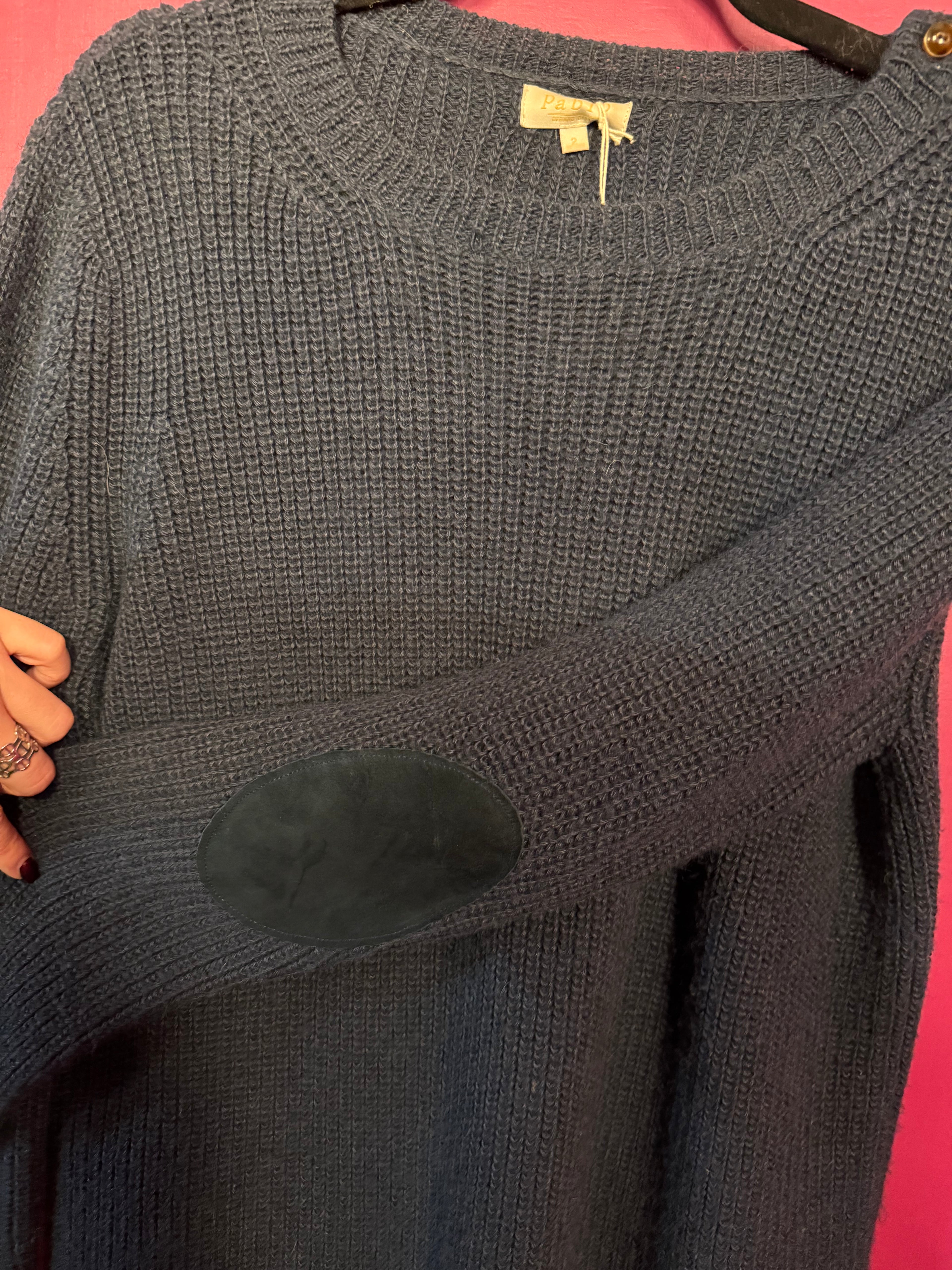 Pull baby alpaga et laine marine