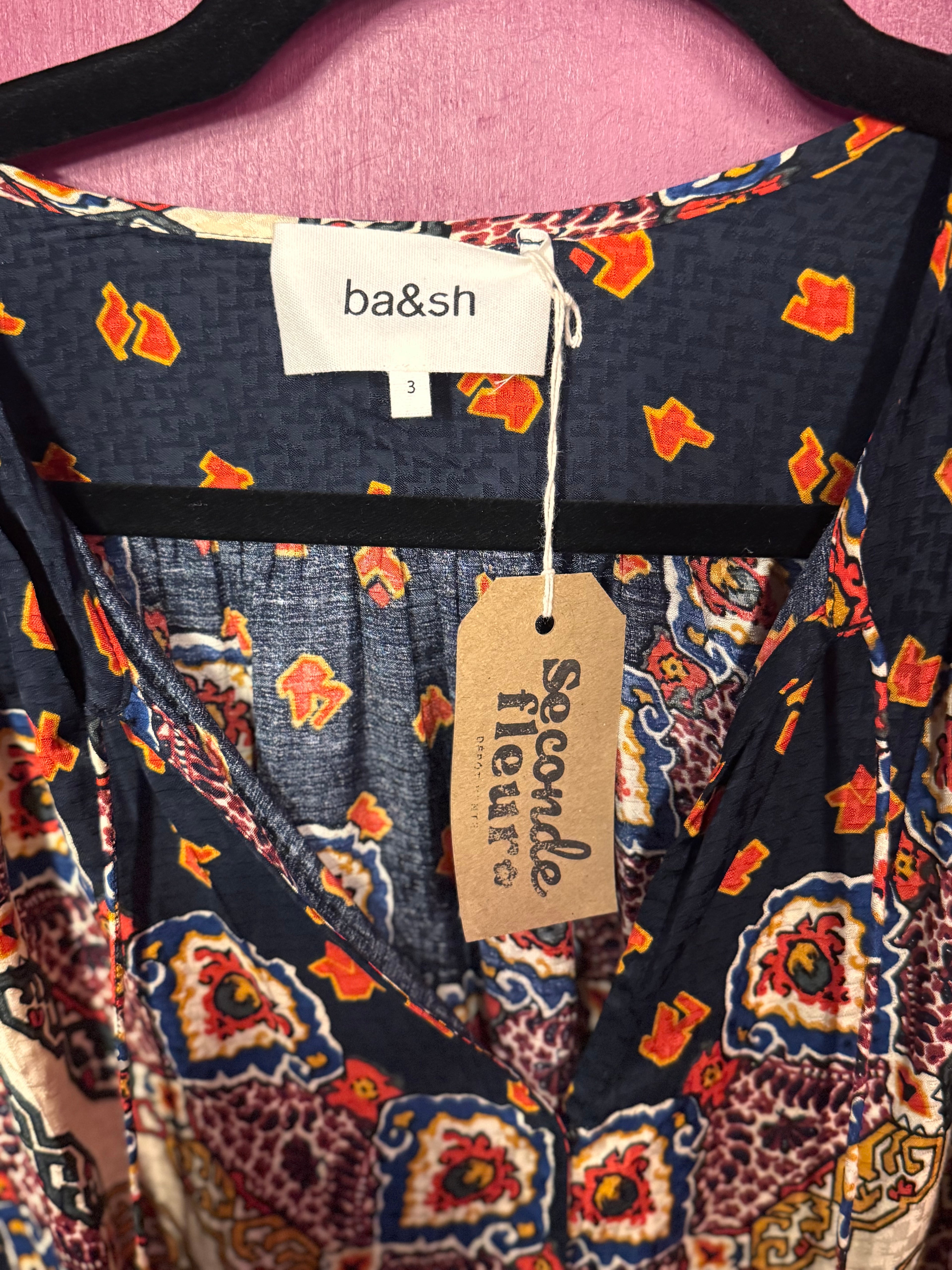 Robe marine / multicolore