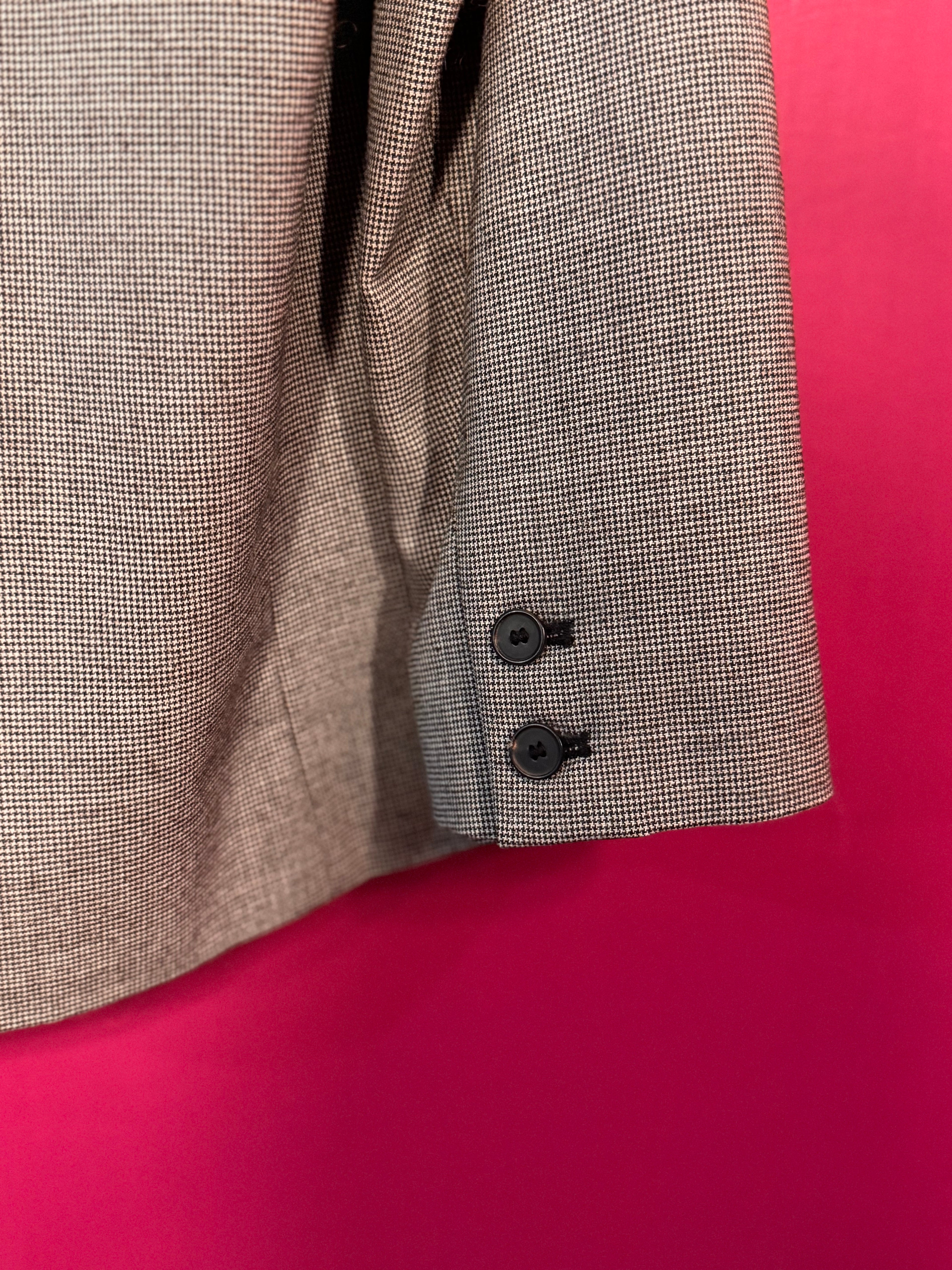 Blazer pied-de-poule noir / blanc en laine vierge