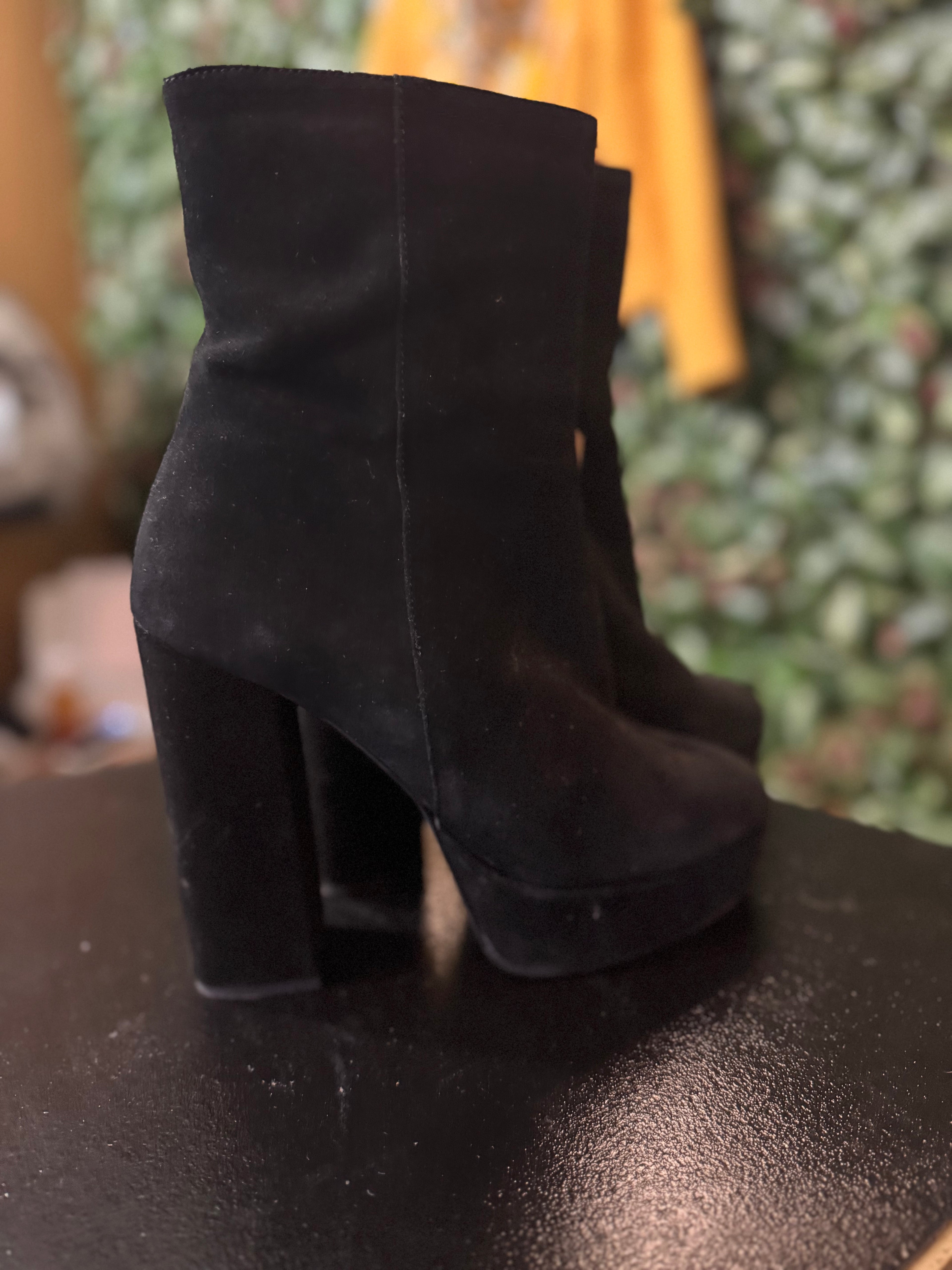 Bottines à plateforme et talons noires