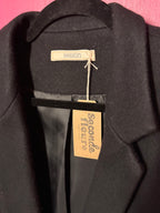 Manteau long noir en laine