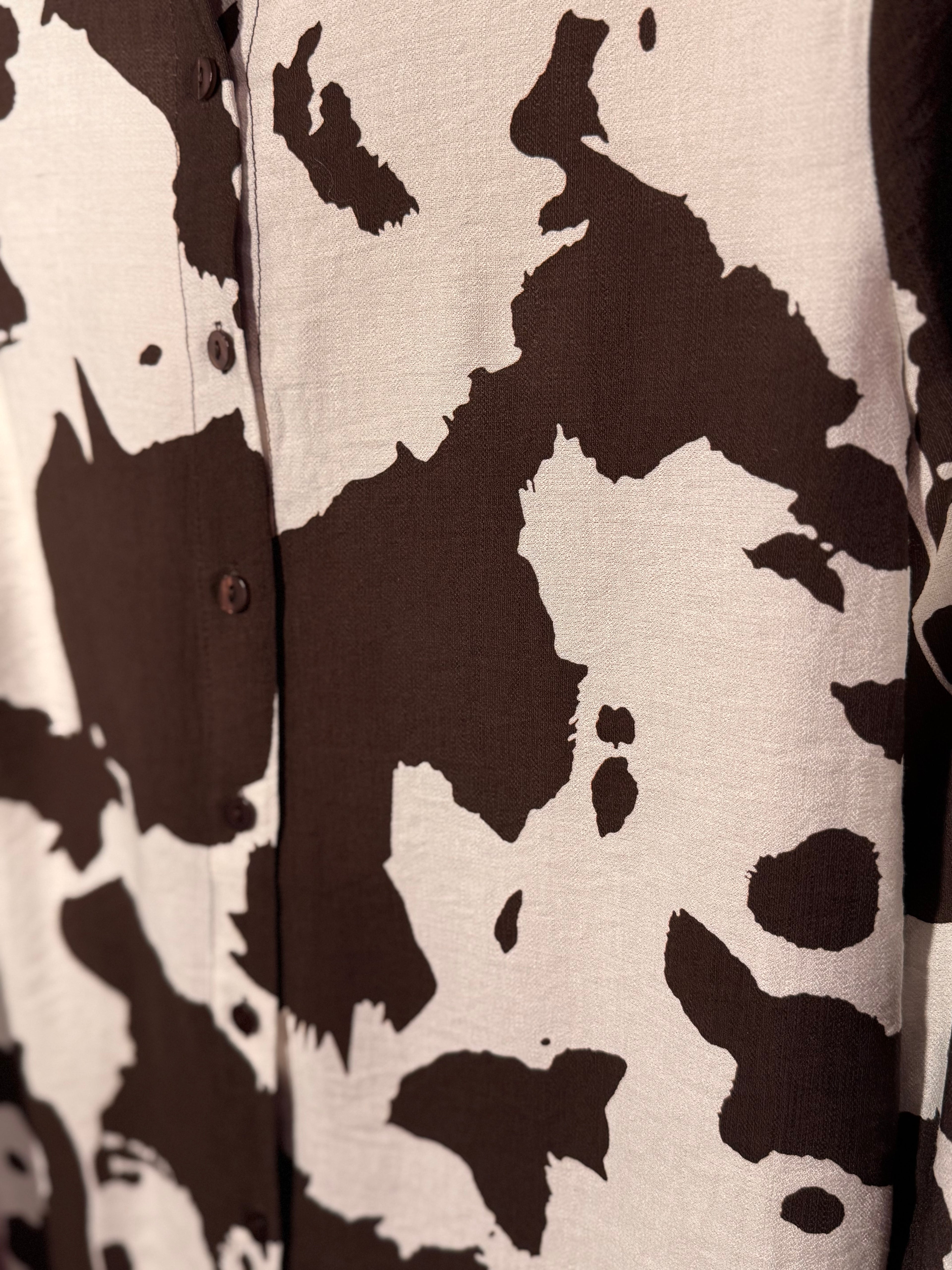 Chemise imprimé animal marron / blanc