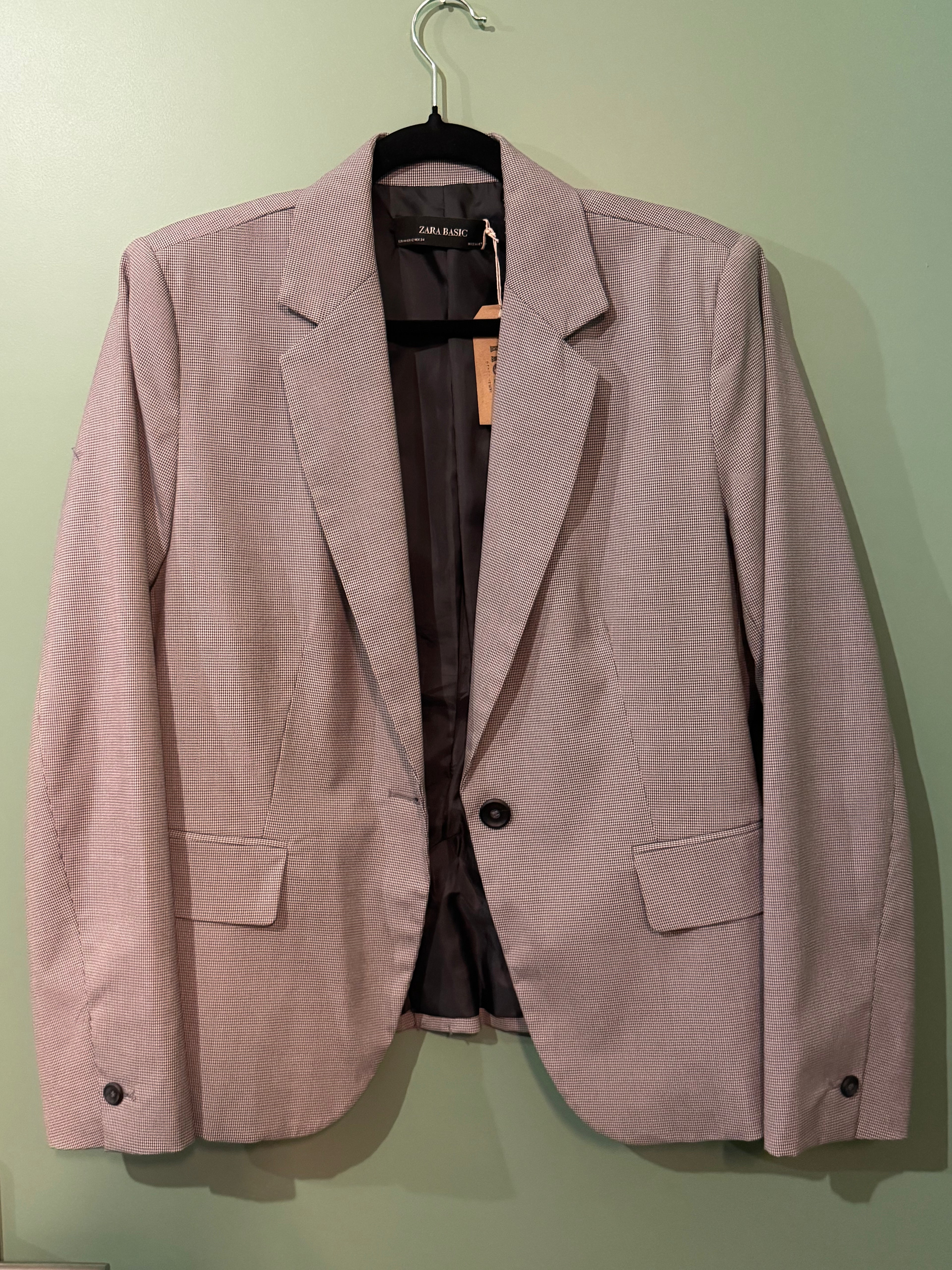 Blazer motif pied-de-poule